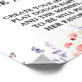 Poster Papillon faisons un signe de jeu Baby shower bébé (Coin)