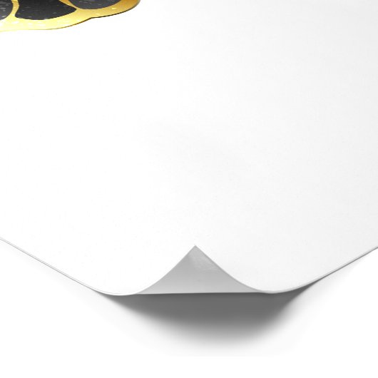 Poster Papillon fleur d'or avec orchidée noire (Coin)