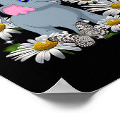 Poster Papillon Fleur Faisy Eléphant mignon (Coin)