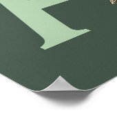 Poster Papillon Fleur Monogramme Initiale A Personnalisé (Coin)