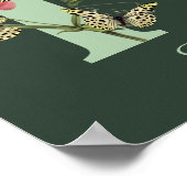 Poster Papillon Fleur Monogramme Initiale P Personnalisé (Coin)
