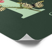 Poster Papillon Fleur Monogramme Initiale R Personnalisé (Coin)