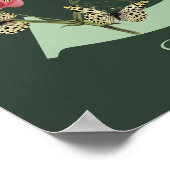 Poster Papillon Fleur Monogramme Initiale S Personnalisé (Coin)