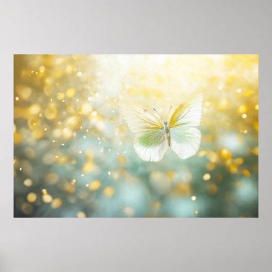 Poster Papillon Fleur Nature Serene Tranquille (Devant)