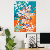 Poster Papillon Fleurs Et Papillons (Bureau à domicile)