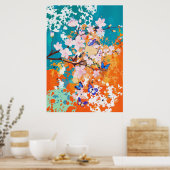 Poster Papillon Fleurs Et Papillons (Cuisine)