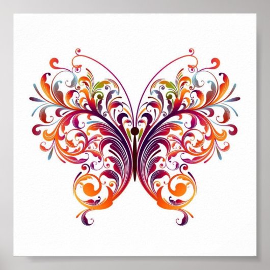 Poster Papillon floral (Devant)