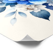 Poster Papillon Floral Bleu Cottage (Coin)