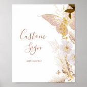 Poster Papillon floral en or Boho Custom (Devant)