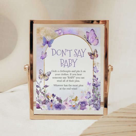 Poster Papillon floral enchanté Ne pas dire bébé