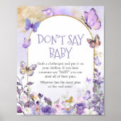 Poster Papillon floral enchanté Ne pas dire bébé (Devant)