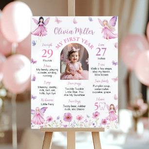 Poster Papillon Floral Fée Première Année Photo Jalons