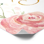 Poster Papillon floral fille baby shower signe de bienven (Coin)