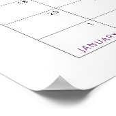 Poster Papillon floral Guette le calendrier de la date d' (Coin)