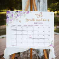 Papillon floral Guette le calendrier de la date d'