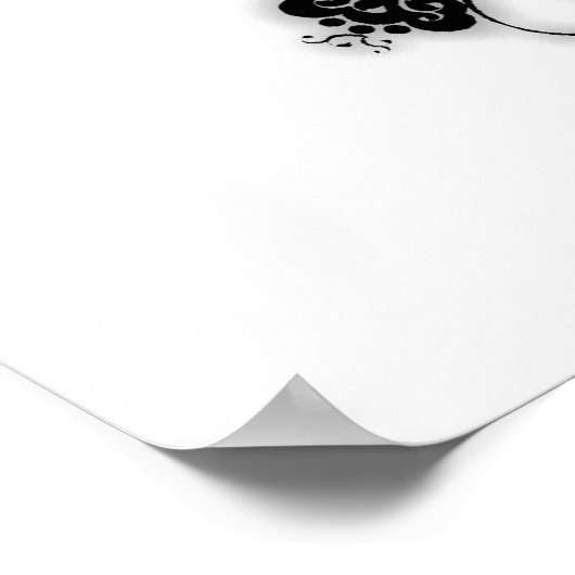 Poster Papillon floral - Noir & Blanc (Coin)