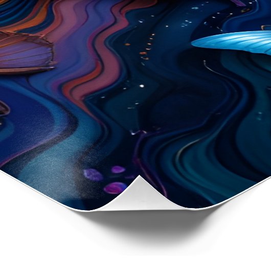 Poster Papillon Fluide Art (Coin)