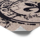 Poster Papillon français Moderne Vintage Paris Tour Eiffe (Coin)