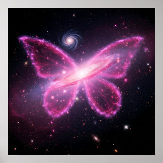 Poster Papillon Galactique de Lumière dans un Ciel Cosmiq