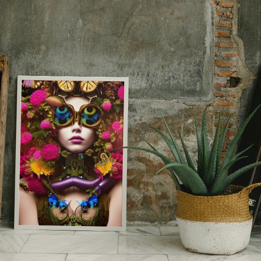 Poster Papillon Girl Surreal Imaginaire Art