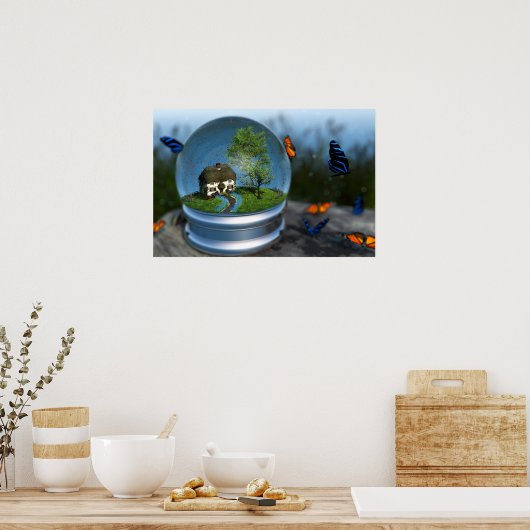 Poster Papillon Globe (Cuisine)