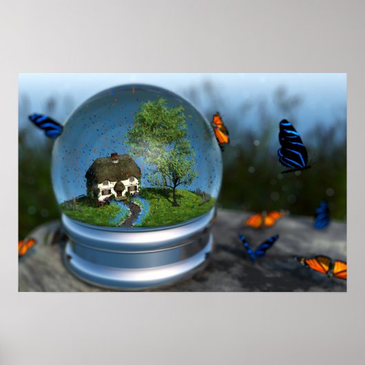 Poster Papillon Globe (Devant)