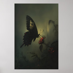 Poster Papillon gothique Art imprimable Peinture Sombre