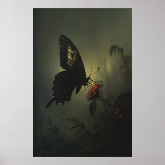 Poster Papillon gothique Art imprimable Peinture Sombre (Devant)