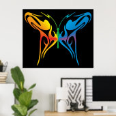 Poster Papillon grisé (Bureau à domicile)