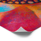 Poster Papillon Hippie Orange Bleu Bohème (Coin)