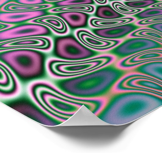 Poster Papillon Hologramme multicolore Fractal Abstrait (Coin)