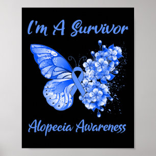 Poster Papillon I'm A Survivor Alopecia Awareness 1