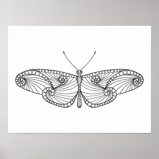 Poster Papillon inspiré Art 2 (Devant)