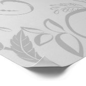 Poster Papillon jaune blanc sur floral gris (Coin)