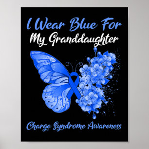 Poster Papillon Je Porte Du Bleu Pour Ma Grandgirl Charge