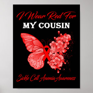 Poster Papillon Je Porte Le Rouge Pour Mon Cousin Sickle
