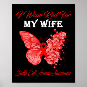 Poster Papillon Je Porte Le Rouge Pour Mon Épouse Anemi C