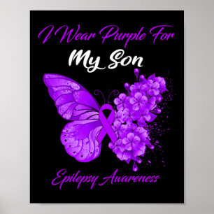 Poster Papillon Je Porte Le Violet Pour Mon Fils Epilepsi