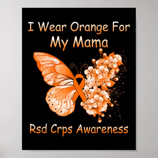 Poster Papillon Je Porte Orange Pour Ma Mama Rsd Crps Awa (Devant)
