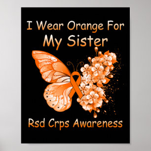 Poster Papillon Je Porte Orange Pour Ma Soeur Crps Rsd Aw