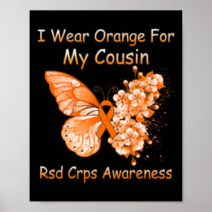 Poster Papillon Je Porte Orange Pour Mon Cousin Rsd Crps 