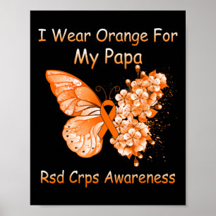 Poster Papillon Je Porte Orange Pour Mon Papa Crps Rsd Aw