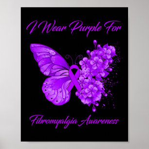 Poster Papillon Je Porte Violet Pour Sensibiliser À La Fi