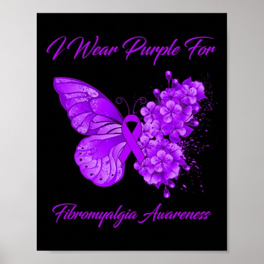 Poster Papillon Je Porte Violet Pour Sensibiliser À La Fi (Devant)