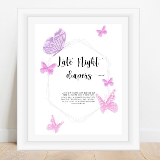 Poster Papillon \ Jeu de couches de nuit
