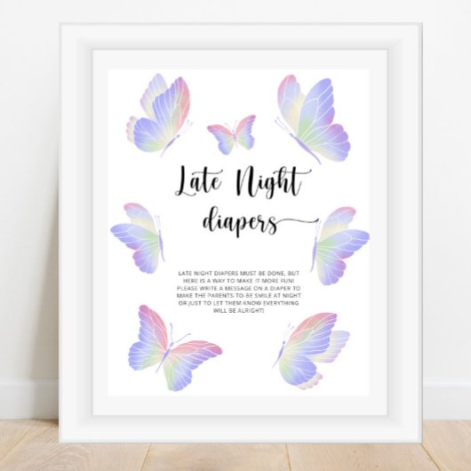 Poster Papillon \ Jeu de couches de nuit tardive