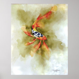 Poster Papillon Koi poisson imprimé
