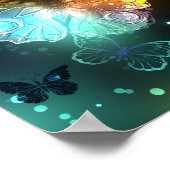 Poster Papillon lumineux et papillons de nuit (Coin)