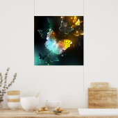 Poster Papillon lumineux et papillons de nuit (Cuisine)