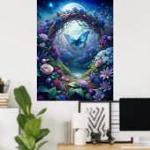 Poster Papillon Lune (Bureau à domicile)